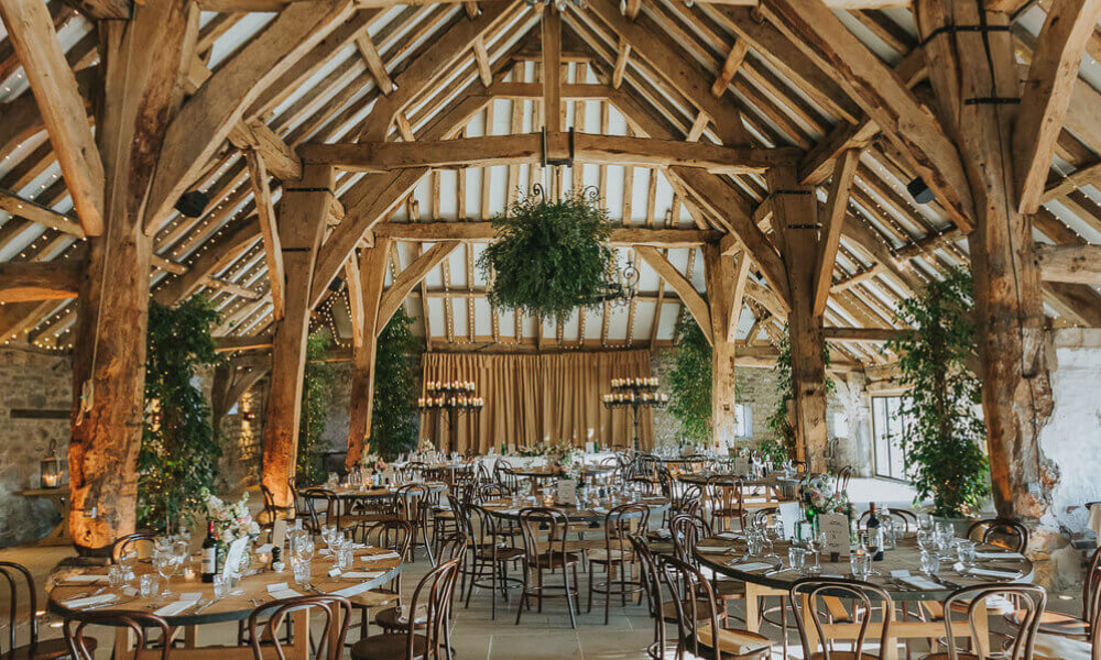 Inside the Tithe Barn, wedding venue